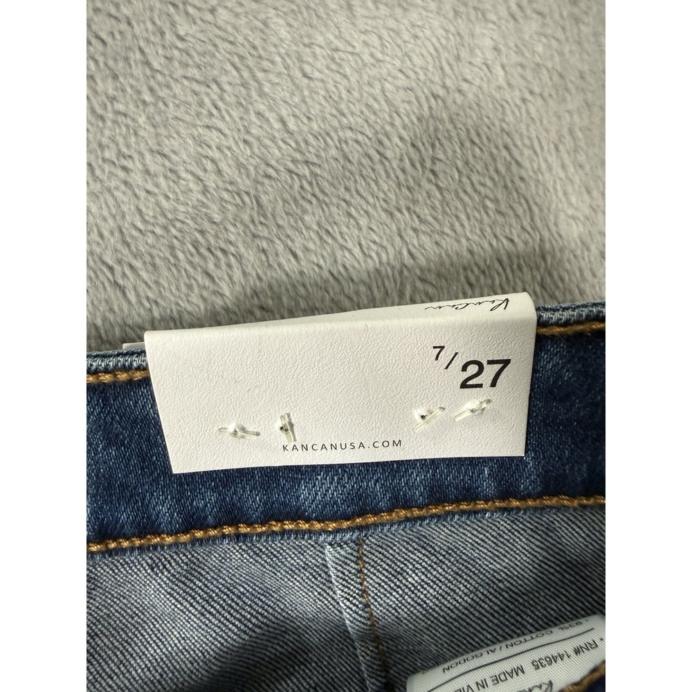 KanCan Women's Dark Blue Wide Leg Flare Jeans - Picture 6 of 11